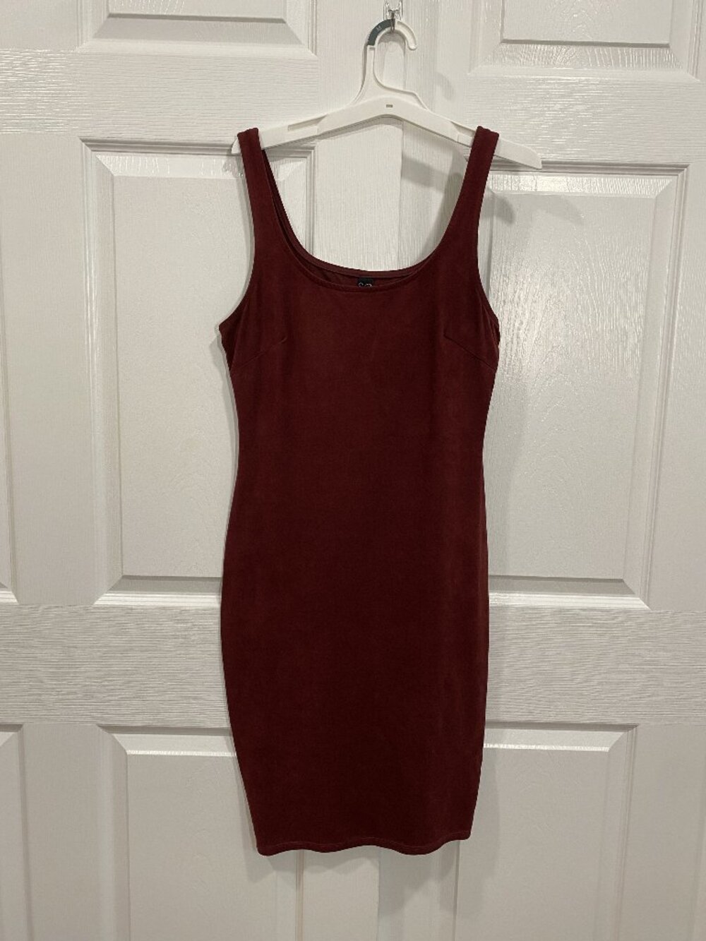 Suede Burgundy Bodycon Dress